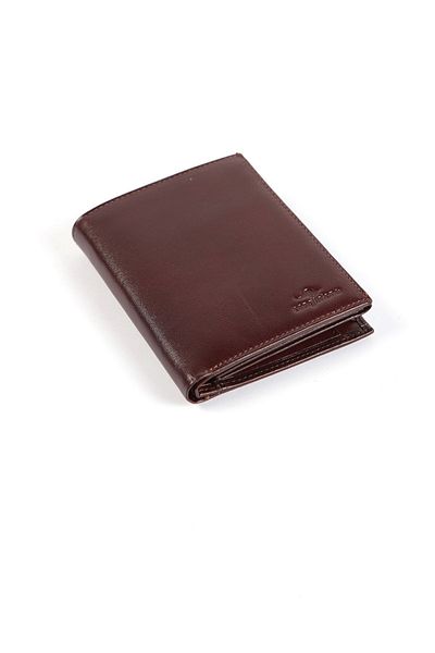 Cangurione Claret Red Genuine Leather Men's Wallet with Coin and Id Compartment, Zippered Hidden Compartment