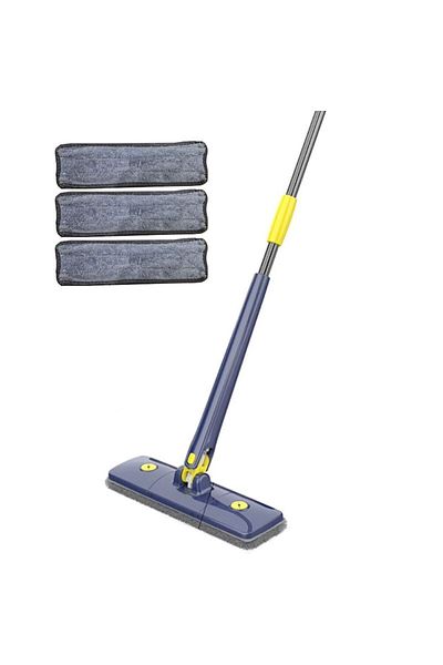 NEXTLY Set Mop Multifunctional Cu 3 Lavete Pentru Suprafete Uscate Si Umede, Cap Dreptunghiular