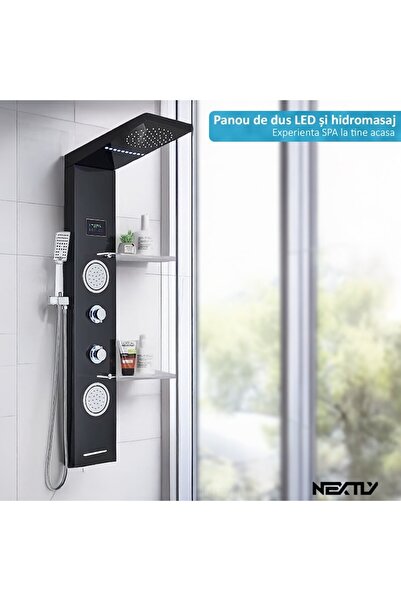 NEXTLY Multifunctional Shower Column Panel Type With Hydromassage And Led Lighting, , Rain Shower