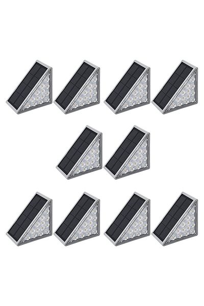 NEXTLY Set 10 X Lampa Solara Scari , Senzor De Lumina, 13 Led-uri, Lumina Calda, 2 Moduri