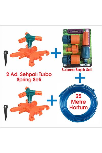 Sayım Garden Watering Set, Spring, Gun, Joints, 25m Hose