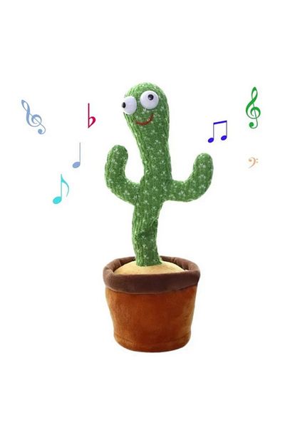 MACVI Cactus Dansator Macvi® Interactiv Jucarie Amuzanta si Educativa, 120 de Melodii, Imitare Sunete