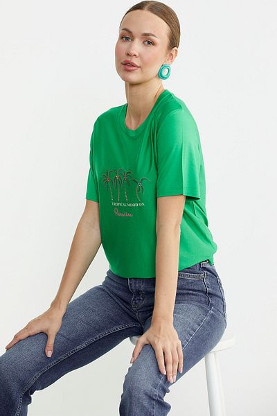 Sementa Exotic Printed Comfortable Fit T-Shirt - Green