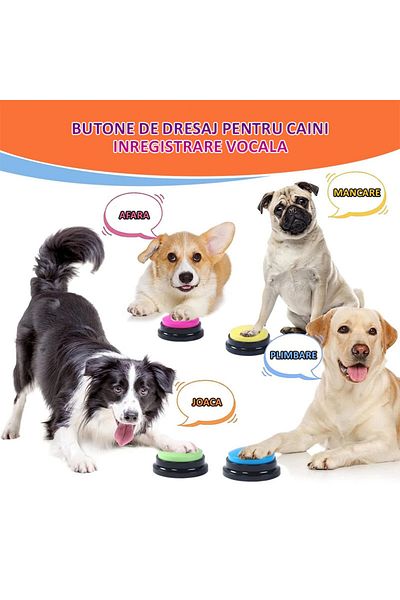NEXTLY Set 4 Butoane Pentru Dresaj Caini , Inregistrare Voce, Personalizabile, Dezvoltarea