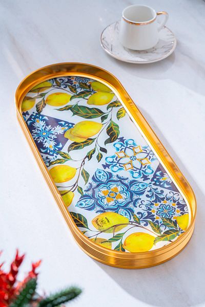 ACAR Glow Oval Glass Tray