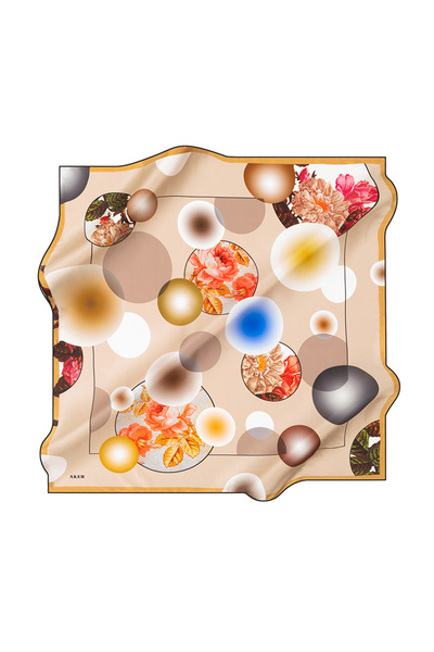 Aker 90X90 Шовковий шарф з тивілом