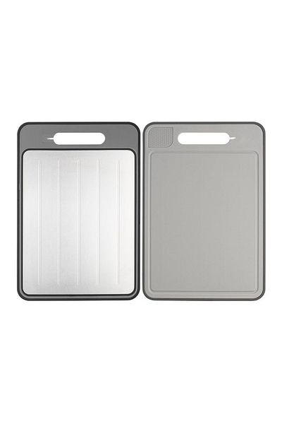 valletta Florena Double Sided Metal Cutting Board with Knife Sharpening Apparatus