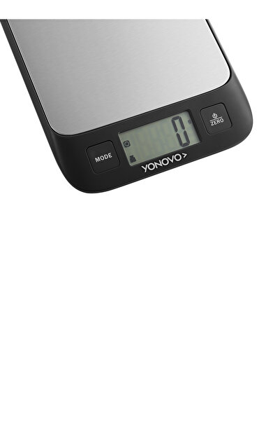 Lawazim Yonovo Food Scale - Black/Silver, 5000g Capacity, 0.1g Accuracy, LCD Display, Zero Function