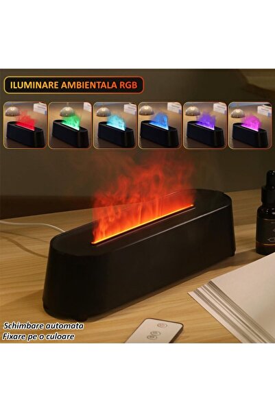 NEXTLY Air Humidifier with Aromatherapy Diffuser Flame Effect, RGB Ambient Lighting