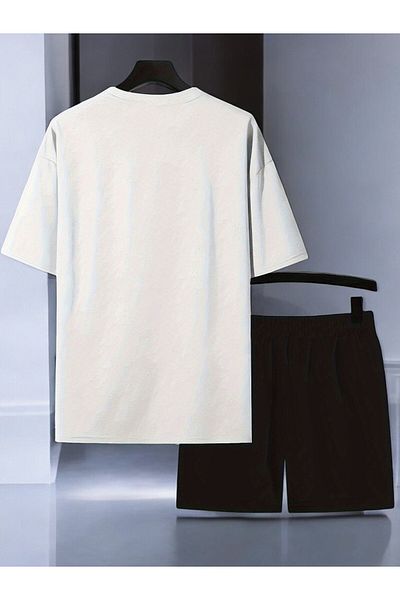 uyguntarz Unisex Coffe Printed Design Shorts Set
