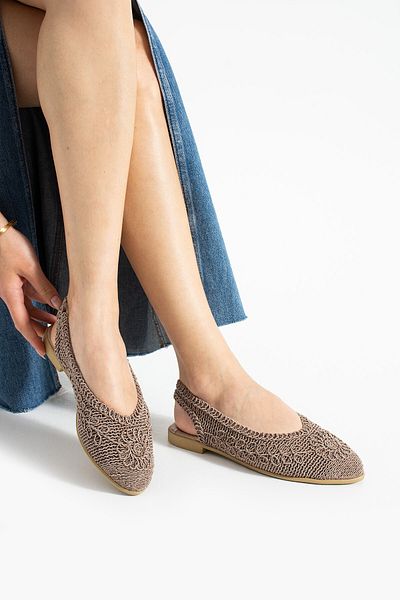 Moda Frato Modafrato ELORA Slaměné krajkové baleríny Dámské sandály Letní pohodlné boty