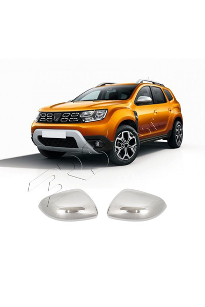ServetDizaynOto Dacia Duster Uyumlu 2018-2024 Krom Ayna Kapağı 2 Parça Paslan...