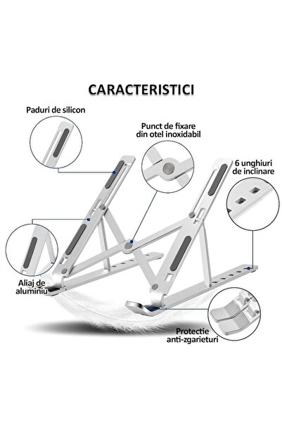 NEXTLY Laptop/tablet Stand for Desk, Height Adjustable - 6 Tilt Angles