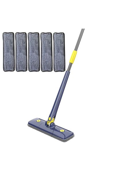 NEXTLY Set Mop Multifunctional Cu 5 Lavete Pentru Suprafete Uscate Si Umede, Cap Dreptunghiular