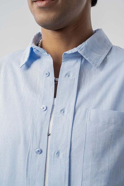 jaceyjace Basic Oversize Shirt - Blue