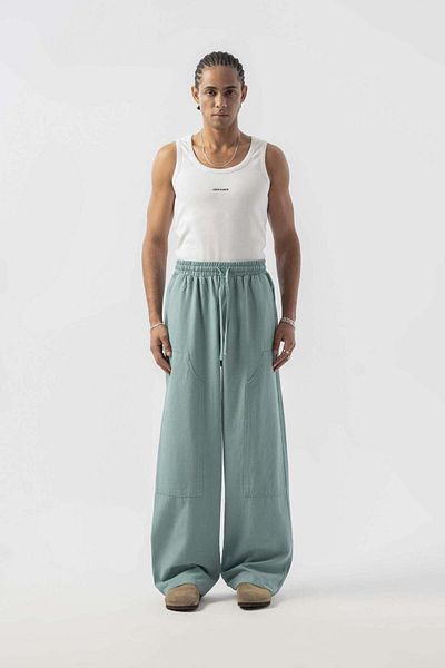 jaceyjace Baggy Linen Trousers - Light Green