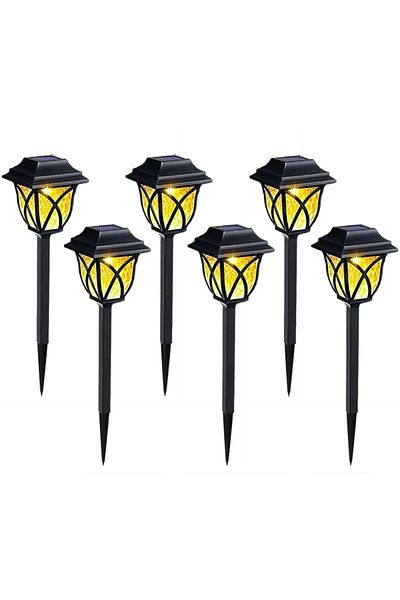 NEXTLY Set 6 Lampi Cu Incarcare Solara De Exterior Pentru Gradina Cu Tarus, , Lumina Alba Calda