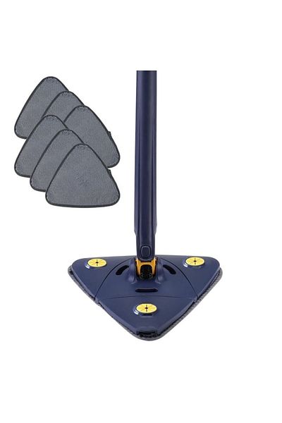 NEXTLY Mop Multifunctional Pentru Suprafete Uscate Si Ude, Cap Triunghiular Rotativ 360, Maner