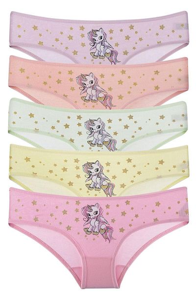 Nicoletta Girl's Panties 5 Pack Cotton Lycra MIXCOLOR