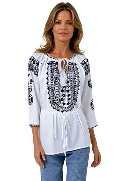 rody's forever Women's blouse type R24, white/black