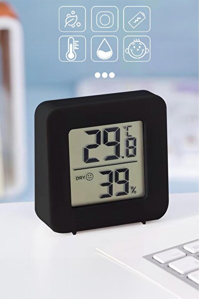 Telvesse Mini Sıcaklık Nem Ölçer LCD Ekranlı Oda Termometre Duvara Takılabile...