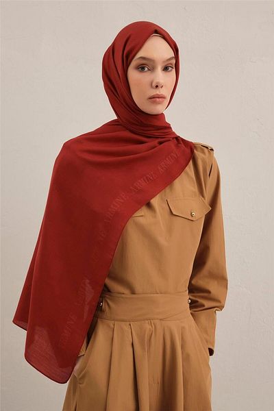 Armine Logo Bordered Cotton Silk Shawl 32
