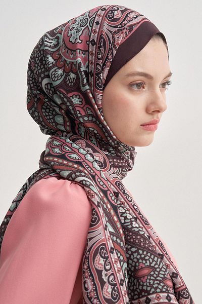 carell Olea Burgundy Nilla Cotton Shawl