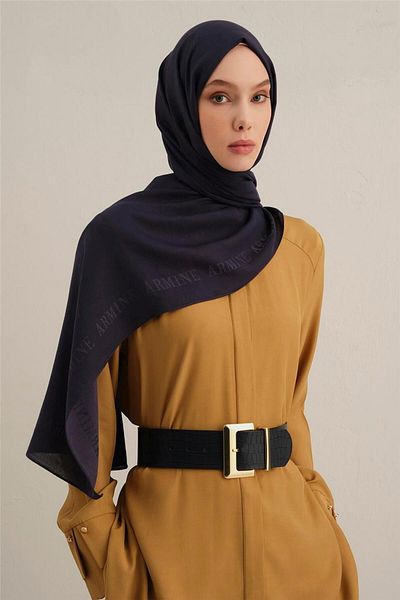 Armine Logo Bordered Cotton Silk Shawl 02