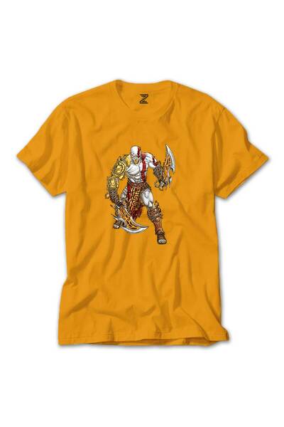 CrowsGate God Of War Kratos Warrior Πολύχρωμο T-Shirt Κίτρινο Χρώμα Μέγεθος XL