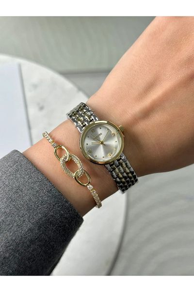 Homies Guaranteed Premium Women's Wristwatch Gold-Silver (White Dial) Rshms-202