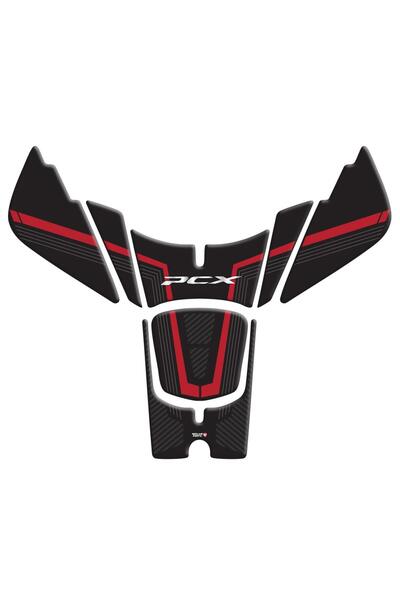 Redline Grafik Honda PCX 2025 Karbon Kırmızı Tank Pad Redline Grafik