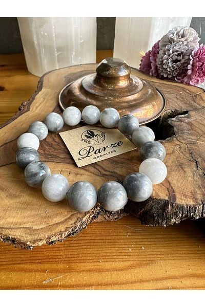 parze doğaltaş Gray Tiger Eye Natural Stone Bracelet