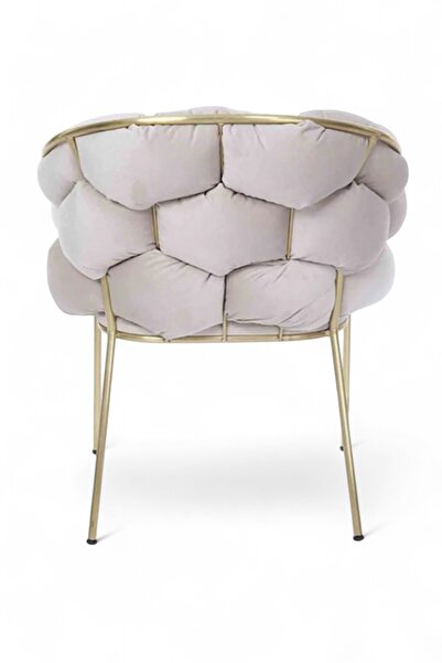 SEZBİL Balon Sandalye Gold Ayak, (1 ADET) Çay Seti, Berjer, Yemek Odası Sandalyesi, Mutfak Sandalyesi