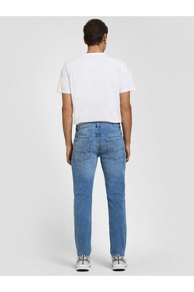QS by s.Oliver Blugi bărbătești Rick, croială slim fit, talie medie, picior subțire, albastru deschis