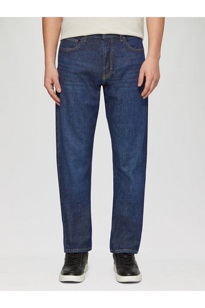 QS by s.Oliver Men's Jeans Pete, Medium Waist, Regular Fit, Straight Leg, , Dark Blue