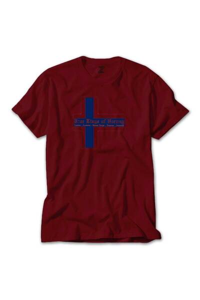 Megstill Tricou colorat True Kings of Norway, culoare roșie, mărimea 3XL