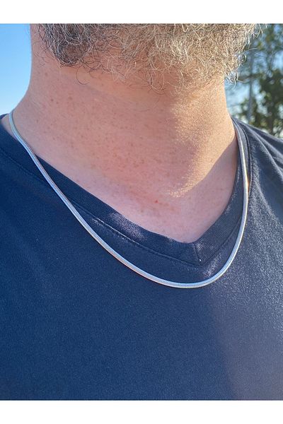 kurukafagift Fine Italian Model Men's Steel Snake Chain Necklace 60 cm