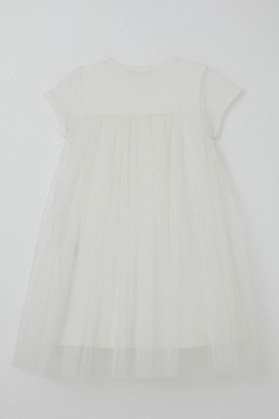 Breeze White Girl's Dress - Embroidered Tulle for Ages 2-6