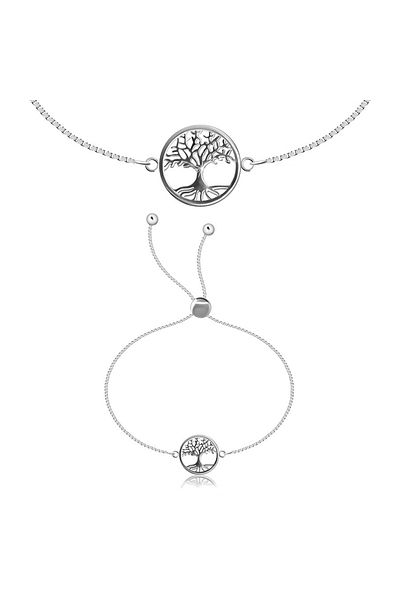 Sterling Silver Brăţară din argint 925 - Copacul Vietii - reglabila