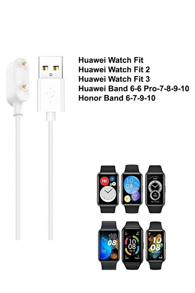 CONOCER Honor Band 4 Pro/6/6 Pro/7/9 Uyumlu Yüksek Kalite Şarj Kablosu (Beyaz)