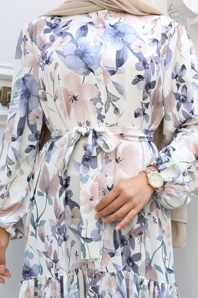 benguen Φόρεμα Hijab με σχέδιο λιλά 515