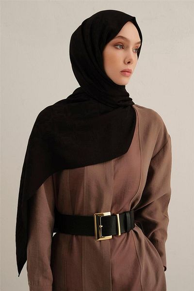 Armine Lyocell Naia Square Monogram Shawl 6 01