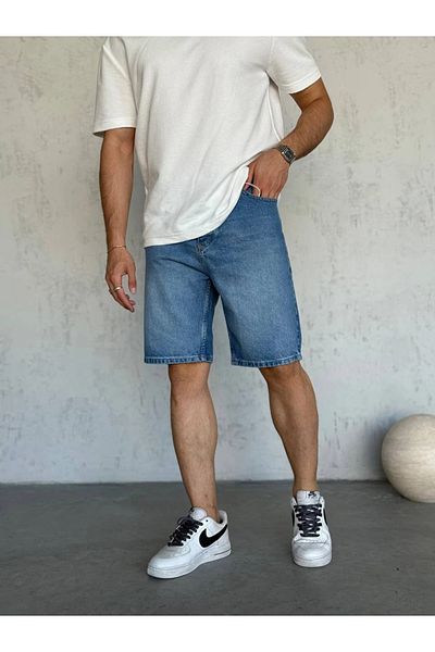 OHEPMODA Ανδρικό τζιν σορτς που πλένεται
