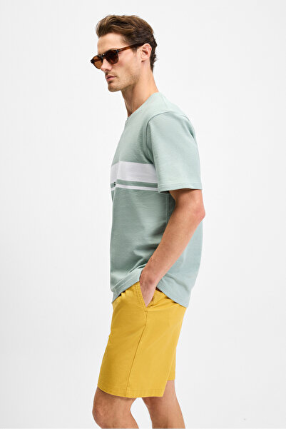 GRIMELANGE Lamine Men's Olive Dress 100% Organic Cotton Regular Fit Green T-