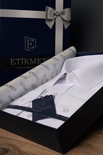 Etikmen Ανδρικό πουκάμισο Slimfit με λευκό κουμπί Mother of Pearl