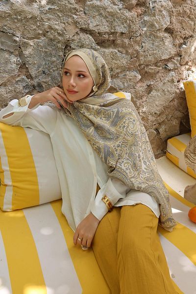 carell Feyza Hakyemez's Choice Ravena Lemon Nilla Cotton Shawl