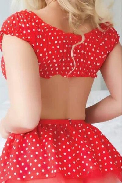 Nightlight Червена тюлена пола с жартиери, нощна лампа 3723-L-XL