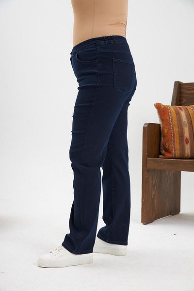 RMG Large Size Navy Blue Jeans with Elastic Waist