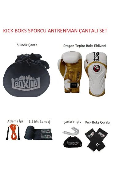 Dragondo Gifttoom - Training Set for Kıck Boxing Athlete, Boxing and Dragon Tepito Boxing Gloves and Equipment