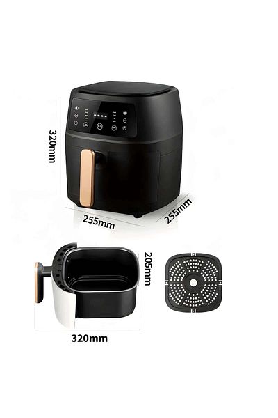 Köken Friteuză cu aer Koken, 2400w, 8 programe, capacitate 8l, temperatură reglabilă, bol detașabil, 32x25,5 cm